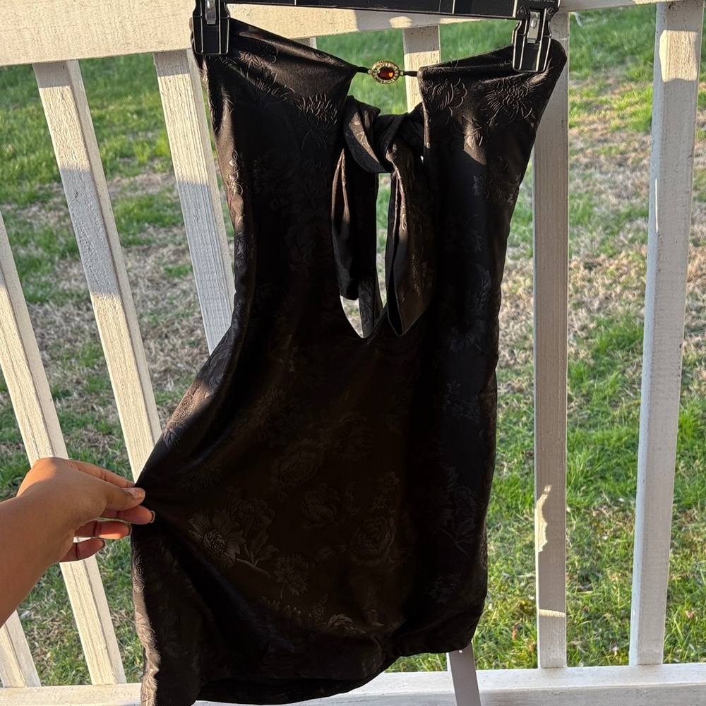 Missguided Black Floral Dress